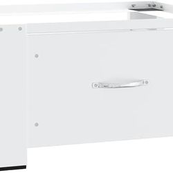 vidaXL Heavy-Duty Steel Washing Machine Pedestal with Storage Drawer - White, Suitable for All Standard Washing Machines and Dryers, Non-Slip and Scra