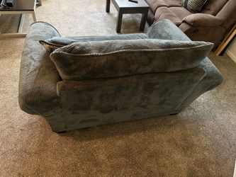 Oversized Gray Chenille Accent Chair — Moving Sale