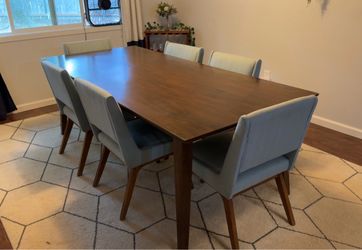 Mid-Century Dining Table with 6 Chairs