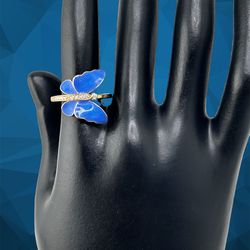 Beautiful butterfly fin in 14k solid yellow gold ring 💍 🦋