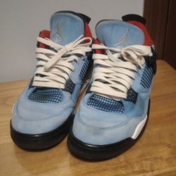 Size 11 Nike Air Jordan 4 Retro Travis Scott "Cactus Jack" Blue/Red-Black