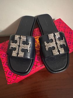 Tory Burch DOUBLE T DEGO SPORT SLIDE size 7