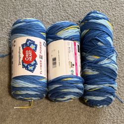 Red heart acrylic granny square yarn