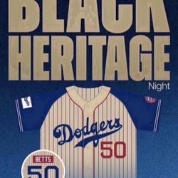 Los Angeles Dodgers Black Heritage Night Jersey SGA 6/19/25 BETTS