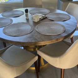 Real Wood Table With 6 Chairs 