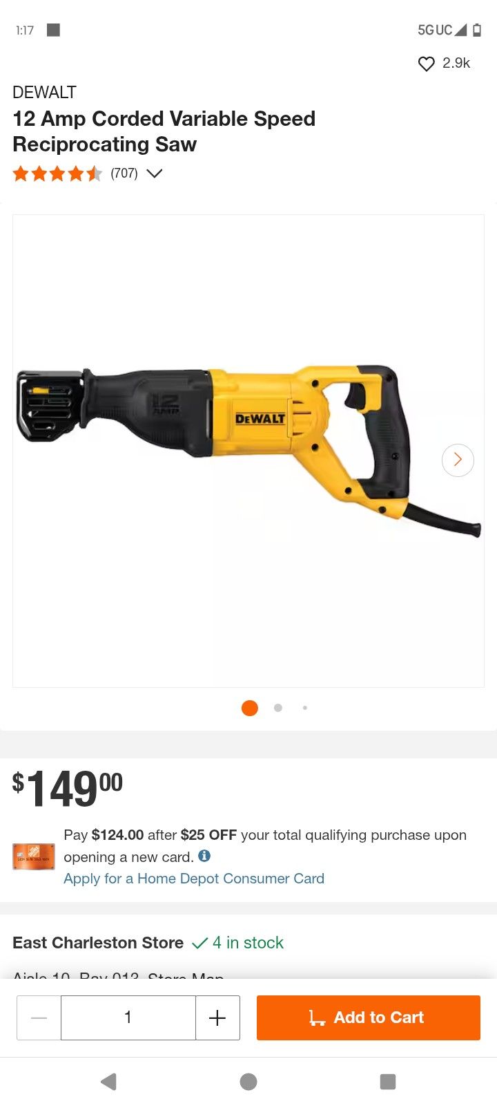 DeWalt Corded Sawzall
