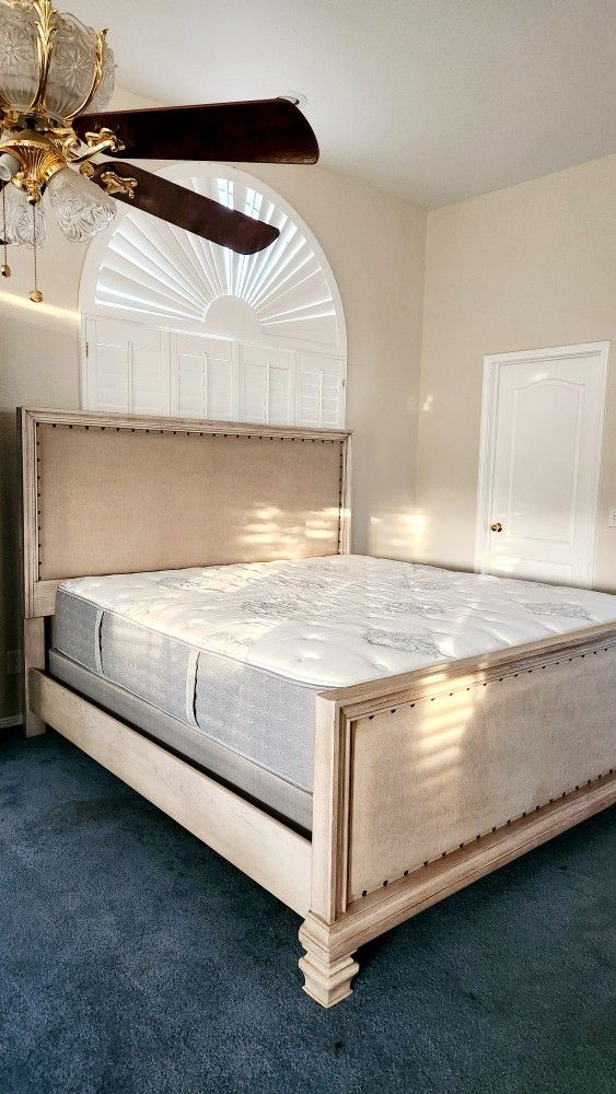 Cal King Bed Frame & Mattress 