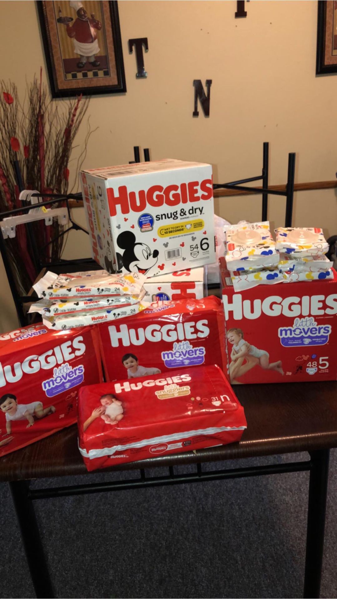 Huggie diapers and wipes