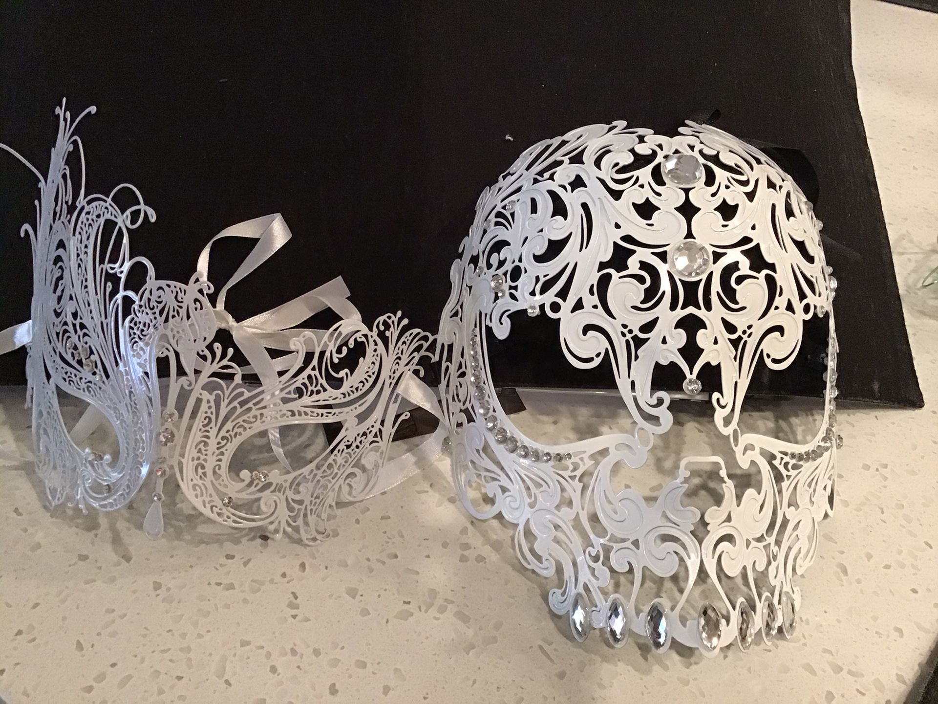 Halloween Metal Bejeweled Masquerade Masks