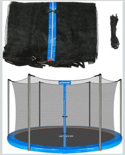 14 Ft Trampoline Replacement Net Safety Enclosure for 6 Straight Poles Net Only
