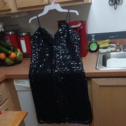 Black Sequins  Cocktail Dress