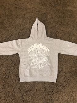 Sp5der Web Graphic Hoodie Gray