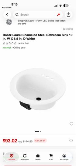 The Bootz Laurel round lavatory has a durable porcelain surface that is easy-to-clean and maintain. Porcelain-finished lavatories have a non-porous gl