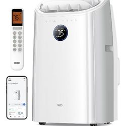 Dreo Portable Air Conditioners, 12000 BTU ASHRAE (8,000 BTU DOE) Smart AC Unit for Bedroom with Drainage-free Cooling, APP/Voice/Remote, Fan & Dehumid