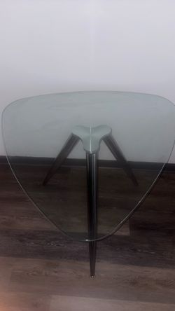 Glass Top Triangle Side Table