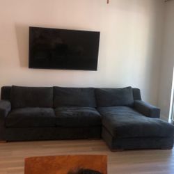 Black Suede Sectional