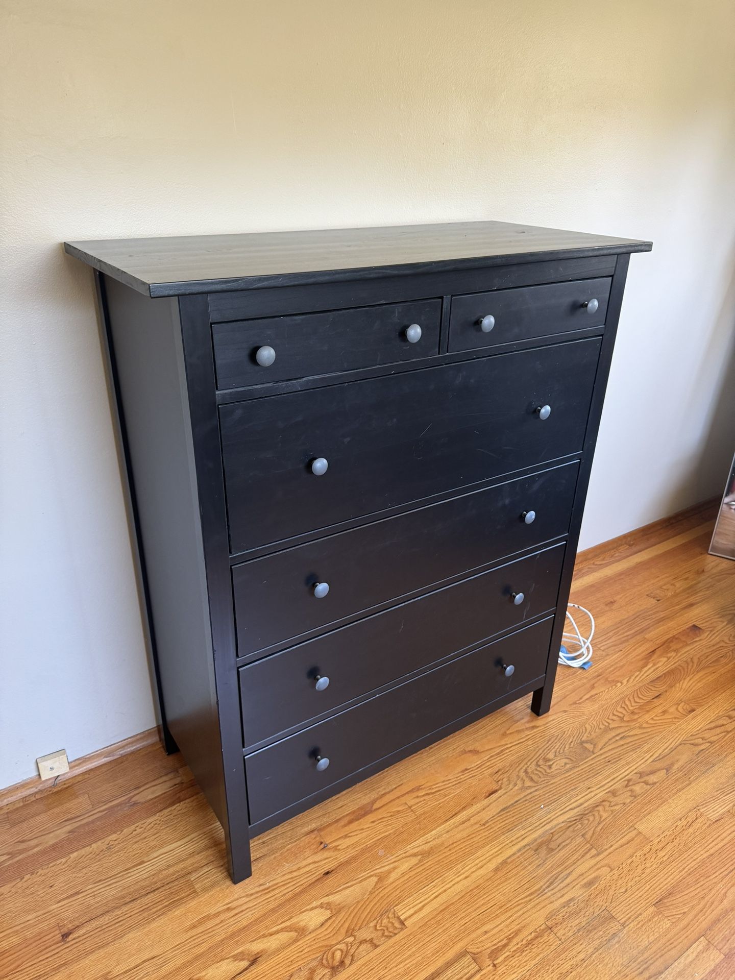 IKEA (Tall Dresser) HEMNES 6-drawer chest, black-brown, 42 1/2x51 5/8