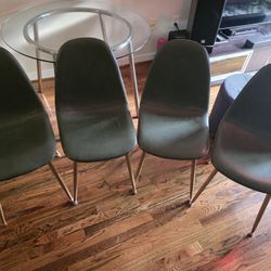 4 Green Dinning Chairs