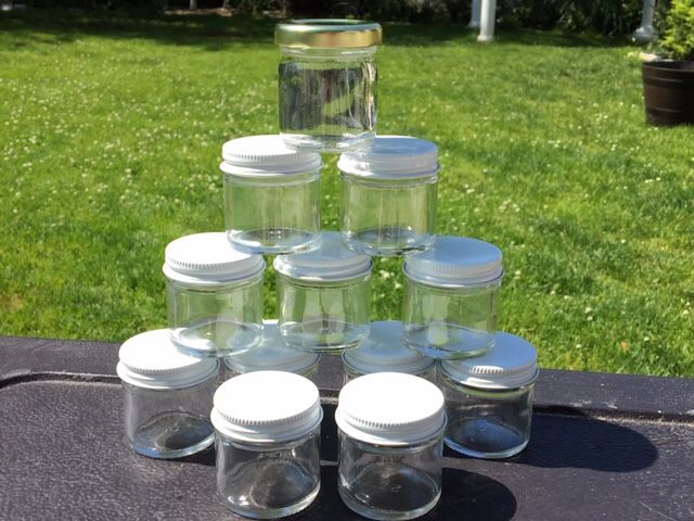 12 GLASS Honey Jam Mason Jars With Lids 1oz DIY