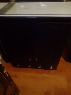 Used dresser and refurbished mirror and stools