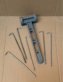 Camping tent stakes & plastic hammer