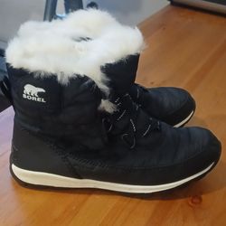 New Sorel Whitney Black Waterproof Boots Women's Size 9