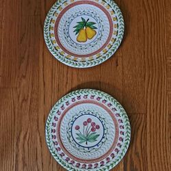 Set Of 2 Lovely Hand Painted Plates