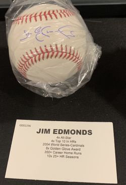 Jim Edmonds Signed Baseball