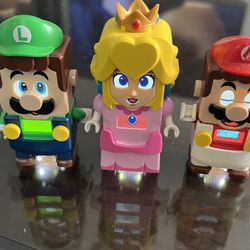 All 3 LEGO Super Mario Luigi Princess Peach Interactive Talking Figures Complete