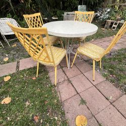 Vintage  Patio Dinette Table and 4 Chairs