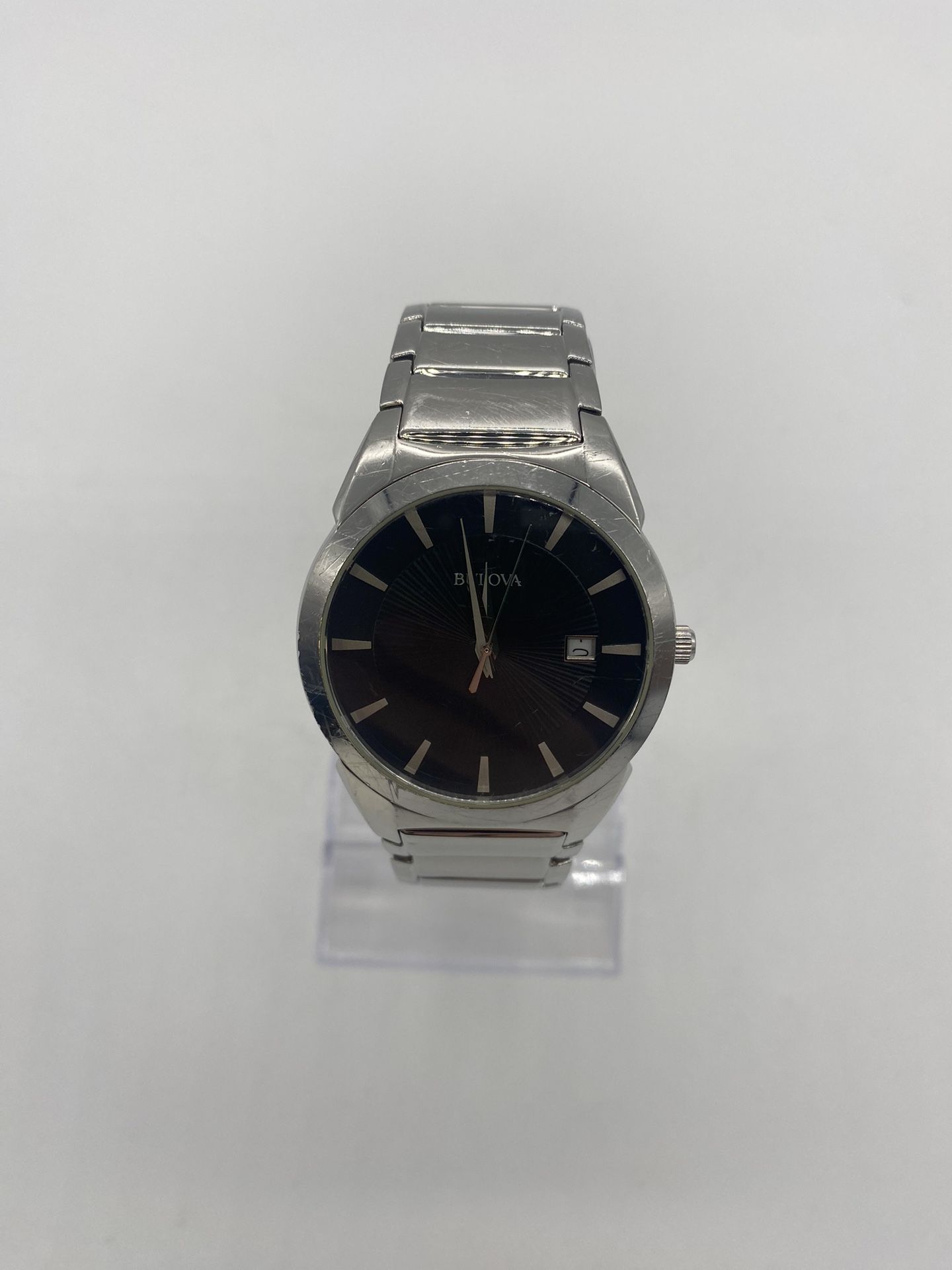 Bulova 96B149 Men Watch Quartz Steel Black Dial