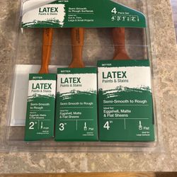 LOT OF 3 PAINT LATEX PAINT AND STAIN BRUSHES 