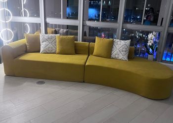 Beautiful Mustard Yellow Sectional Sofa