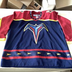 Authentic Atlanta Thrashers Reebok 6100 Jersey Blue Clean Mic Mens 52 Air Knit