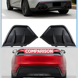 Rear Bumper Diffuser Lip 2PCS for Tesla Model Y Juniper 2025 2026 ABS Rear Bumper Molding Protector Lip (Glossy Black,2 Sides Mlding Guard)