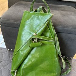 Backpack Leather Purse Hot Green Italian Leather 