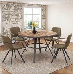 Brand new dining table with 4 faux leather chairs