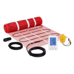 242*Floor Heating Mat, 30 Sq.ft, Electric Radiant in-Floor Heated Warm System with Digital Floor Sensing Thermostat, Includes Installation Monitor, Ad