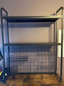 2 tier desktop bookshelf + extras