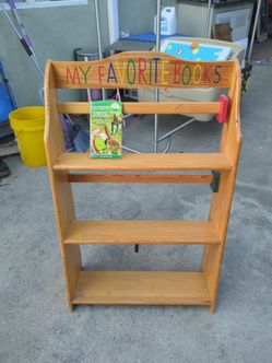 Vintage Wooden Kids Bookshelf - "My Favorite Books