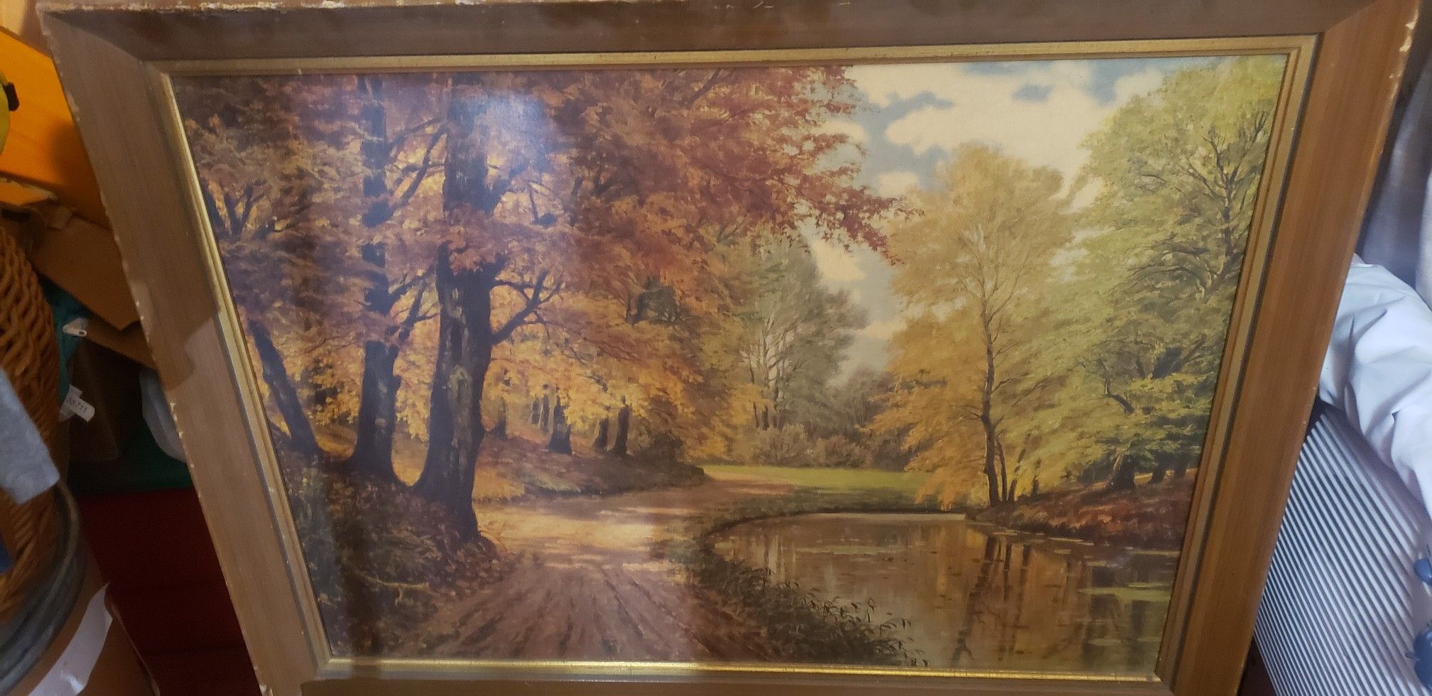 Antique picture in frame