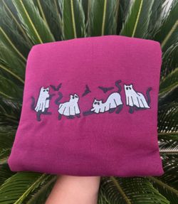 Halloween Cat Ghost Crewneck