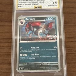 Mint+ AGS Graded 9.5 Pokemon Card Slab of Zoroark Cosmos Holo #062 from Pokémon White Flare 