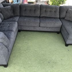 3 Piece Sectional Grey Couch 