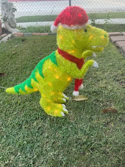 Light-Up Christmas Dinosaur T.Rex Yard Decoration