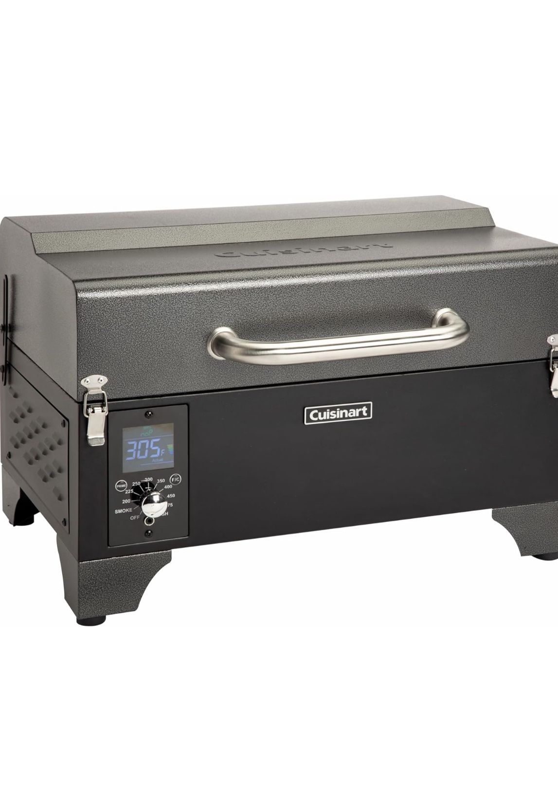 Cuisinart 8-in-1 Portable Wood Pellet Grill and Smoker, Compact for RV, Tailgates, Camping, and Backyard Cooking, Smoky Flavor, Versatile Meat Smoker