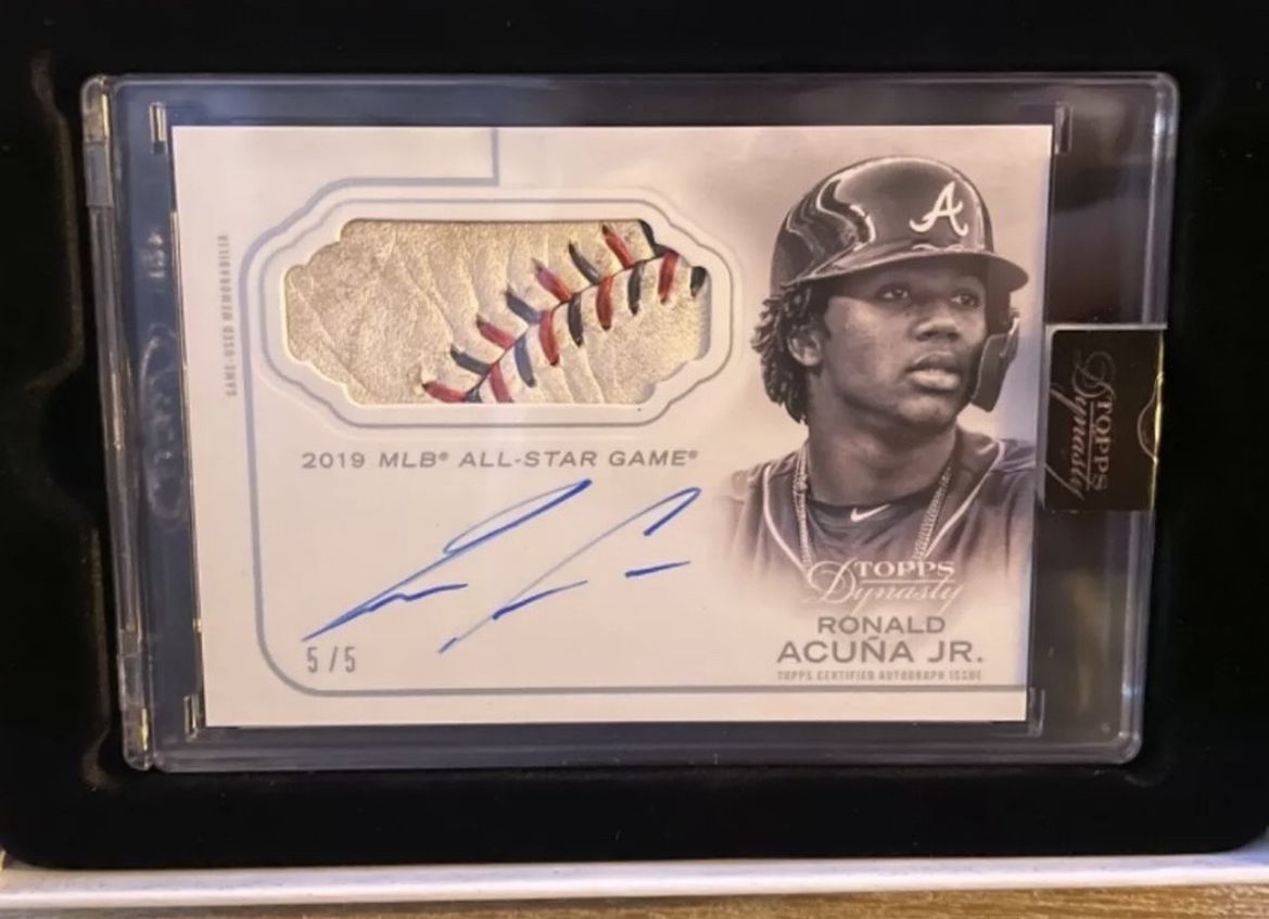 2020 Topps Dynasty Ronald Acuna Autograph Auto Leather Relic Baseball 5/5 Braves