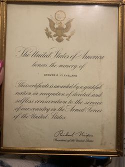 To Grover G Cleveland Signed By Richard Nixon 