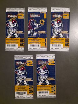 2005 White Sox World Series Ticket Stubs. 4 from game 1, 1 from game 2