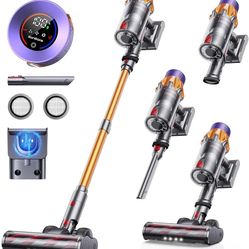 Cordless Vacuum Cleaner, 550W 45KPA 60Mins Cordless Stick Vacuum Cleaner With Touch Screen, Self-Standing,Wall Mount Charging, Handheld Vacuum Cleaner